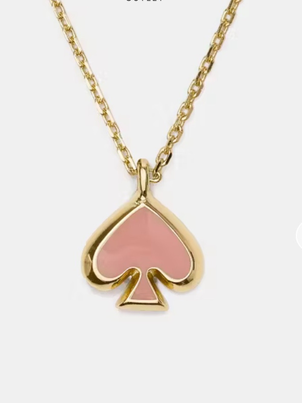 Kate Spade Everyday Spade Enamel Mini Pendant Necklace in Gold and Pink